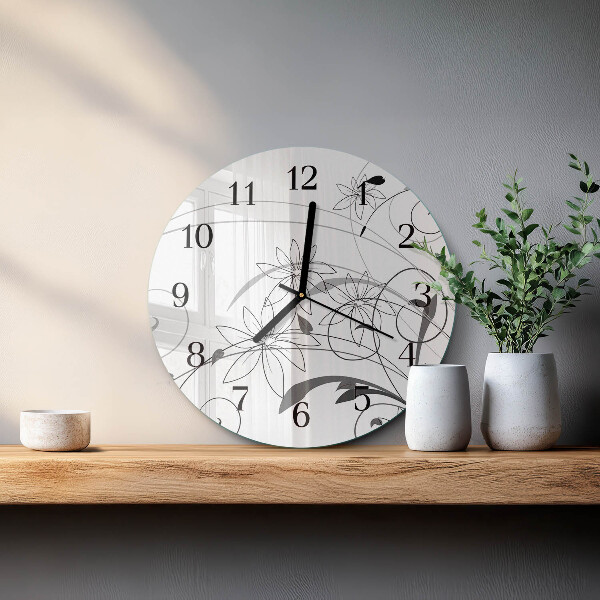 Reloj de pared redondo Arte floral