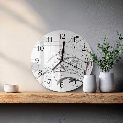 Reloj de pared redondo Arte floral