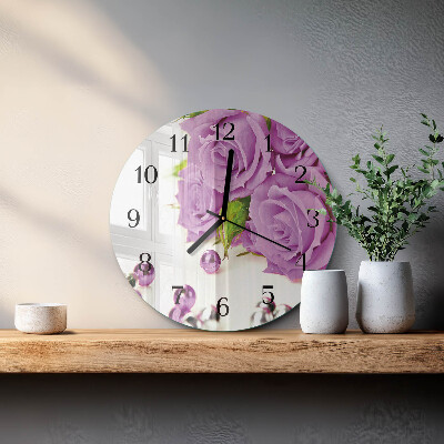Reloj de pared redondo Rosas