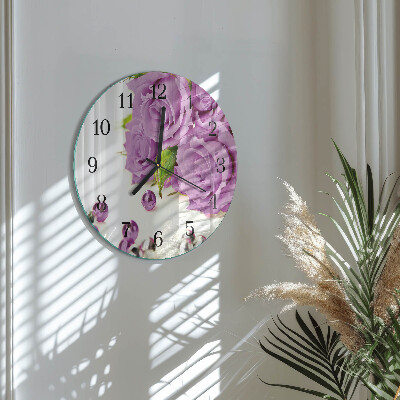 Reloj de pared redondo Rosas
