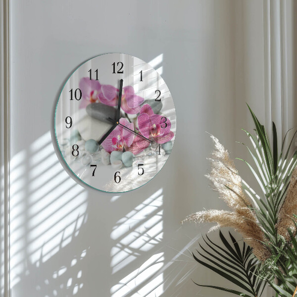 Reloj de pared redondo Orquídeas