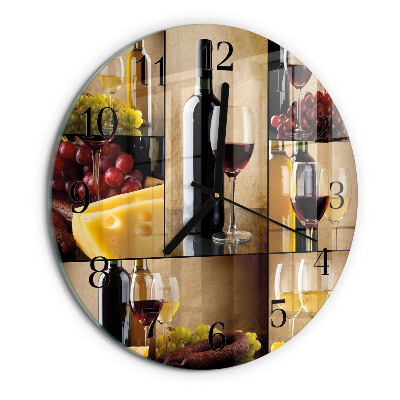 Reloj de pared redondo Botella de vino