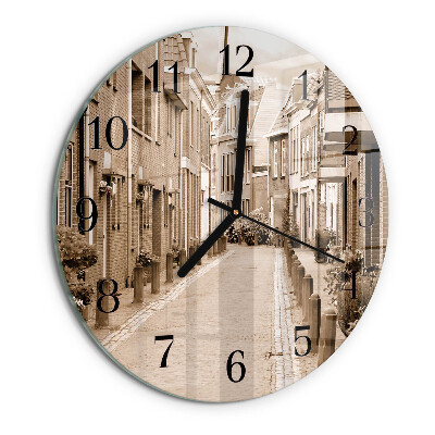 Reloj de pared redondo Avenida Sepia