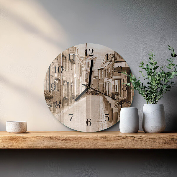 Reloj de pared redondo Avenida Sepia