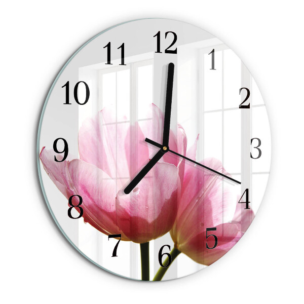 Reloj de pared redondo tulipanes