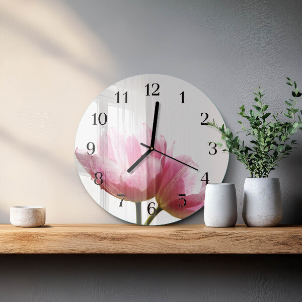 Reloj de pared redondo tulipanes