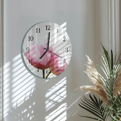 Reloj de pared redondo tulipanes