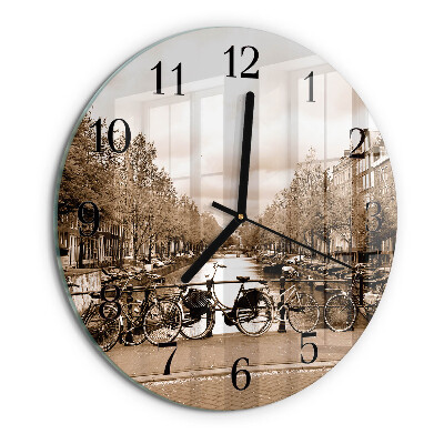 Reloj de pared redondo Ámsterdam Sepia
