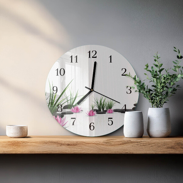 Reloj de pared redondo Flor de loto