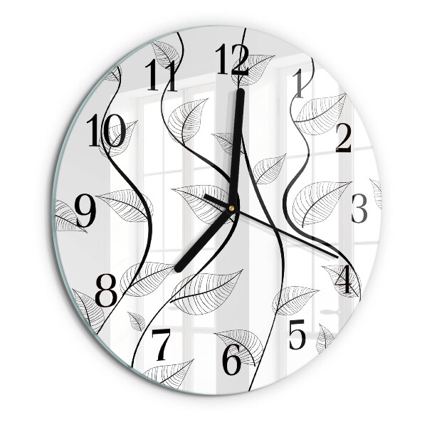 Reloj de pared redondo El arte de las hojas