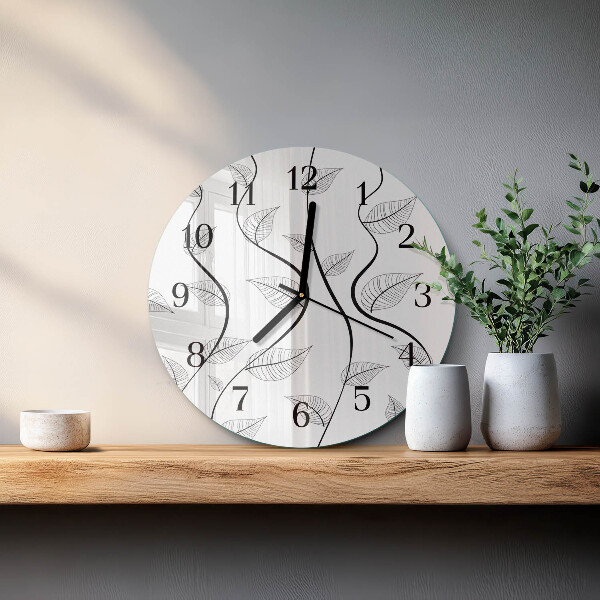 Reloj de pared redondo El arte de las hojas