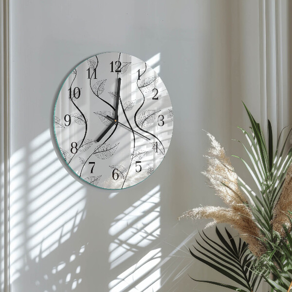 Reloj de pared redondo El arte de las hojas