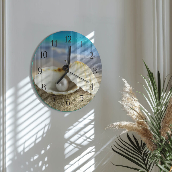 Reloj de pared redondo Perla de concha
