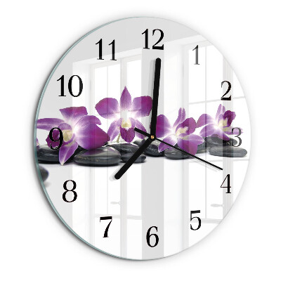 Reloj de pared redondo Orquídea