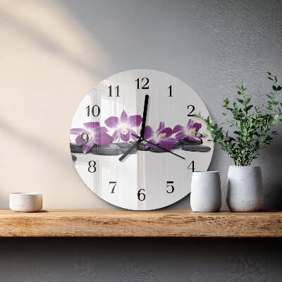 Reloj de pared redondo Orquídea