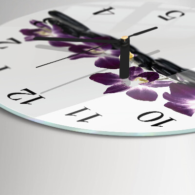 Reloj de pared redondo Orquídea