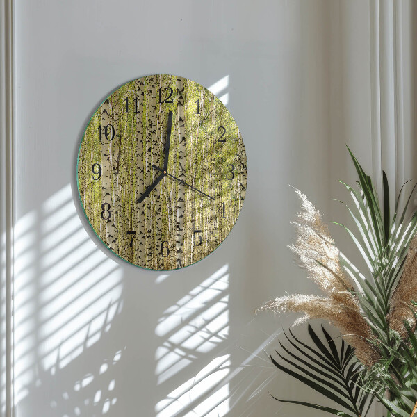 Reloj de pared redondo Bosque de abedules
