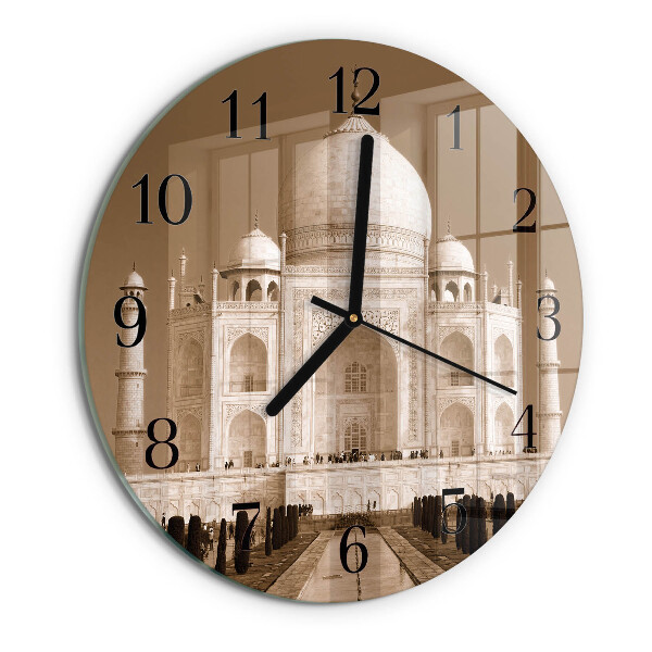 Reloj de pared redondo Taj Mahal Sepia