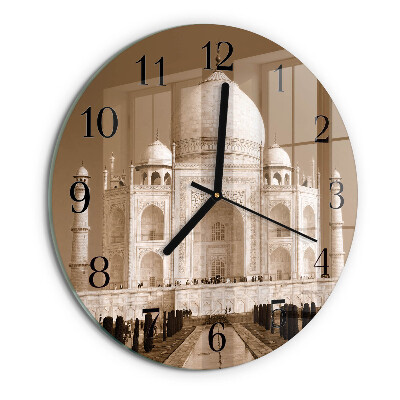 Reloj de pared redondo Taj Mahal Sepia