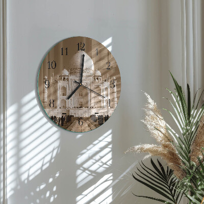 Reloj de pared redondo Taj Mahal Sepia