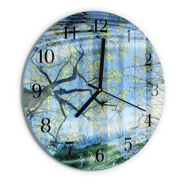 Reloj de pared redondo Árboles Agua