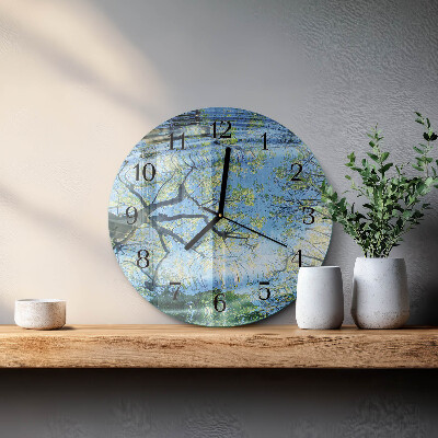 Reloj de pared redondo Árboles Agua