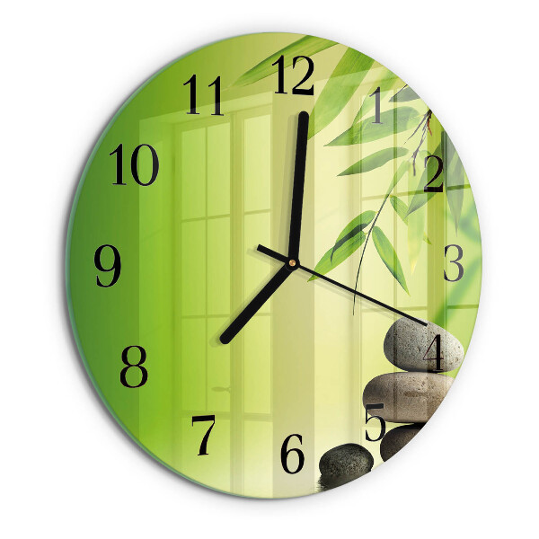 Reloj de pared redondo Piedras de bambú