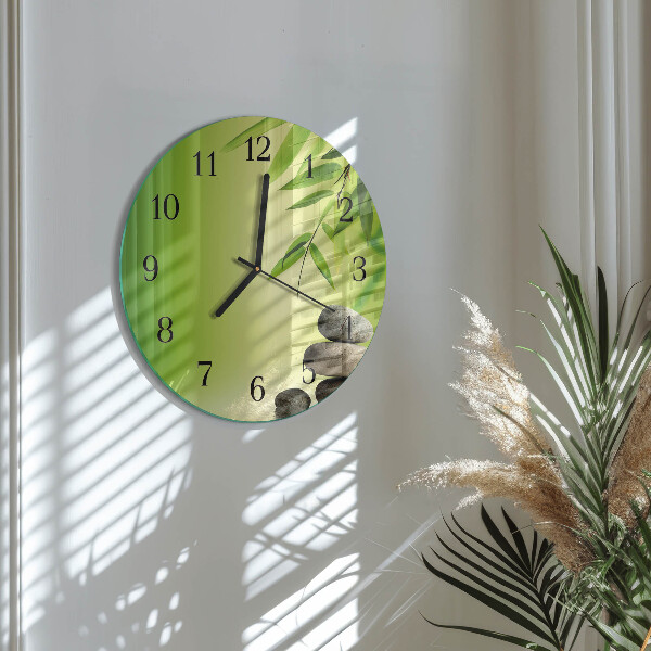 Reloj de pared redondo Piedras de bambú