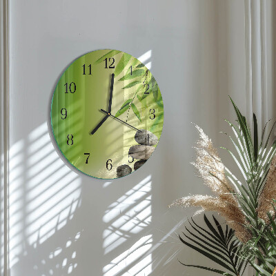 Reloj de pared redondo Piedras de bambú