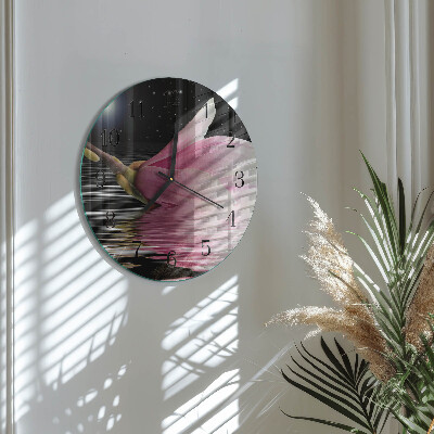 Reloj de pared redondo Flor de magnolia