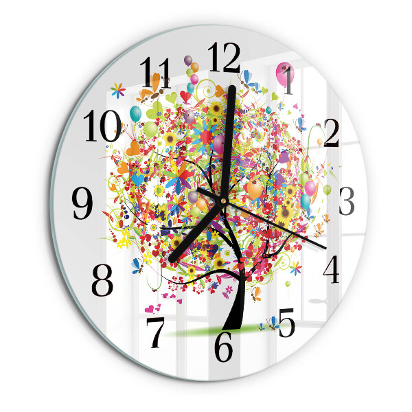 Reloj de pared redondo Árbol colorido