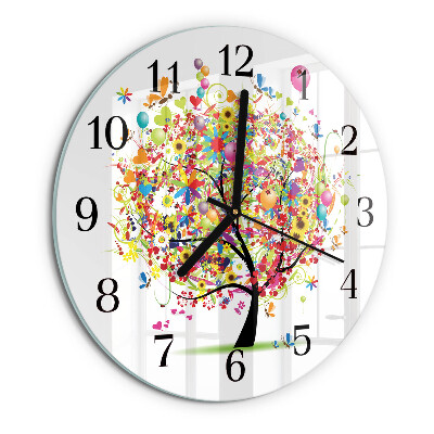 Reloj de pared redondo Árbol colorido