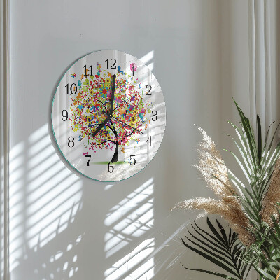 Reloj de pared redondo Árbol colorido