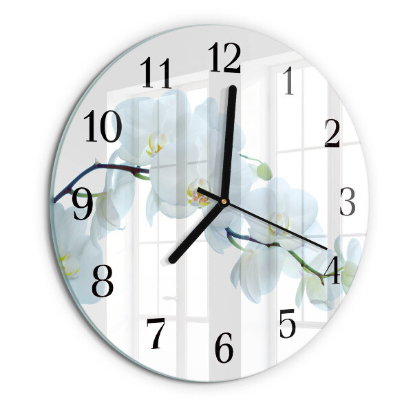 Reloj de pared redondo Orquídea