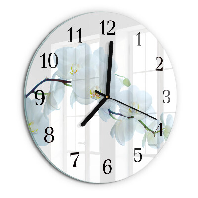Reloj de pared redondo Orquídea