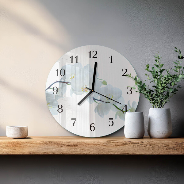 Reloj de pared redondo Orquídea