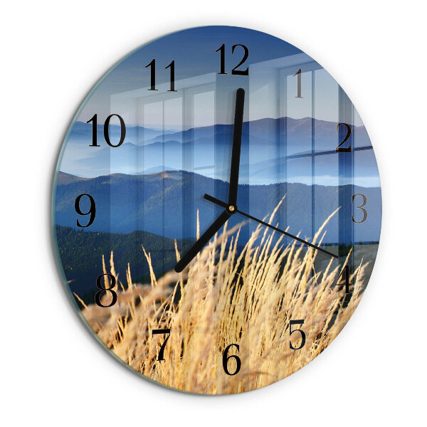 Reloj de pared redondo Montañas Hierba