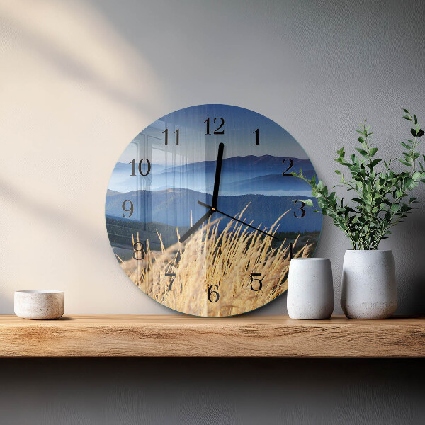 Reloj de pared redondo Montañas Hierba
