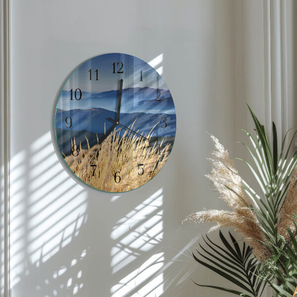 Reloj de pared redondo Montañas Hierba