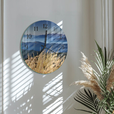 Reloj de pared redondo Montañas Hierba