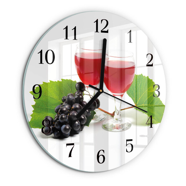 Reloj de pared redondo Uvas para vino