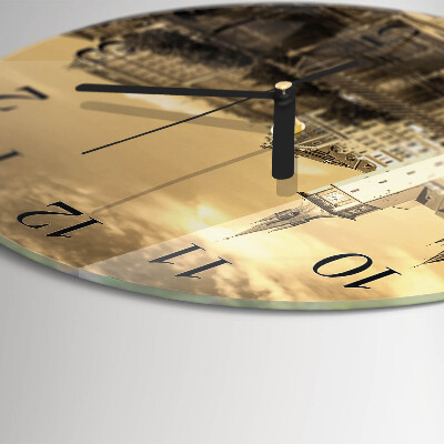 Reloj de pared redondo Castillo Sepia