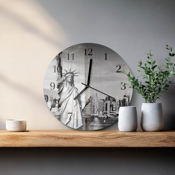 Reloj de pared redondo Estatua de la Libertad