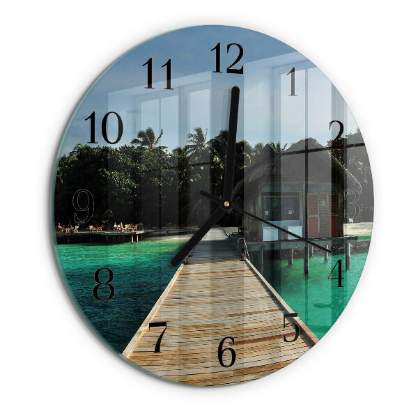 Reloj de pared redondo Palmeras marinas