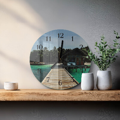 Reloj de pared redondo Palmeras marinas
