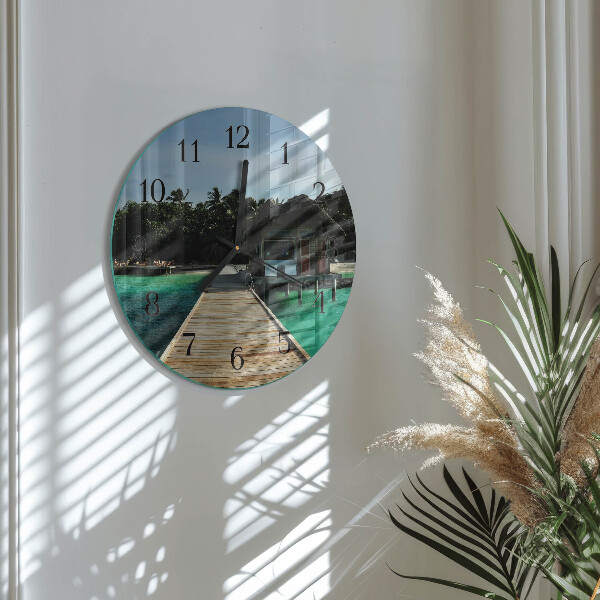 Reloj de pared redondo Palmeras marinas