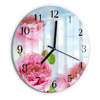 Reloj de pared redondo Peonías