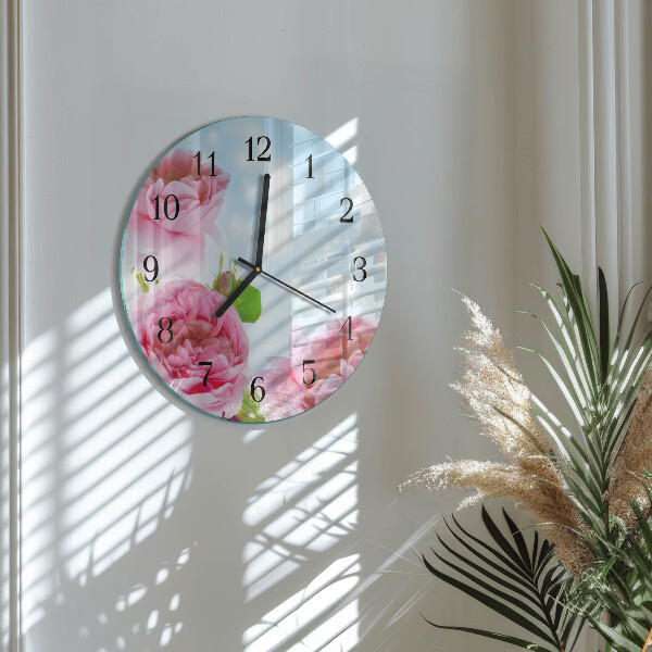 Reloj de pared redondo Peonías