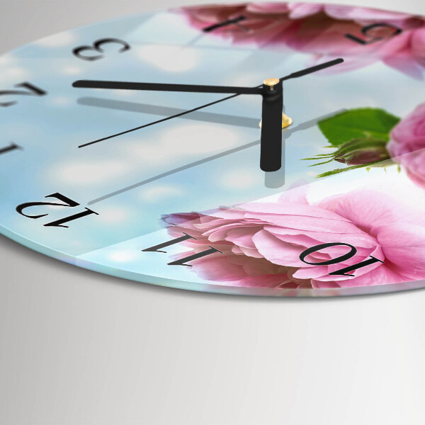 Reloj de pared redondo Peonías