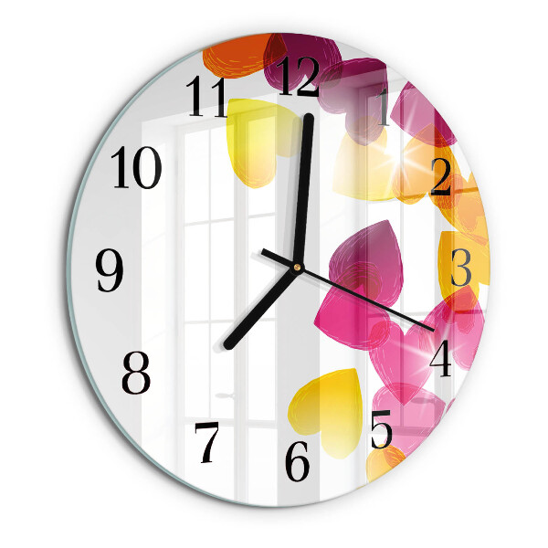 Reloj de pared redondo Corazones coloridos